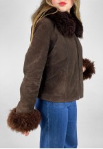 70's Penny Lane Vintage Brown Suede Ladies Jacket Small