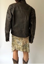 Vintage Brown Racer Leather Jacket